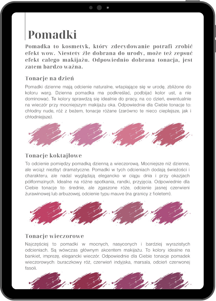 Lookbook kolorystyczny – przykładowa strona 9